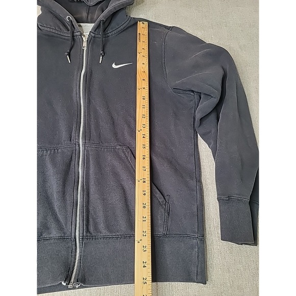 Nike Swoosh Sportswear Full Zip Hoodie Men's Medium Black Fleece Sweatshirt - Picture 7 of 12